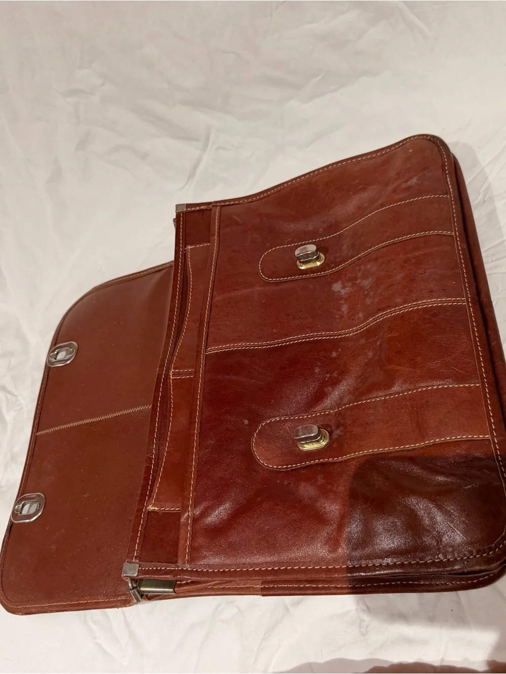 Vintage Classic Brown Cow Leather Briefcase - made in Brazil